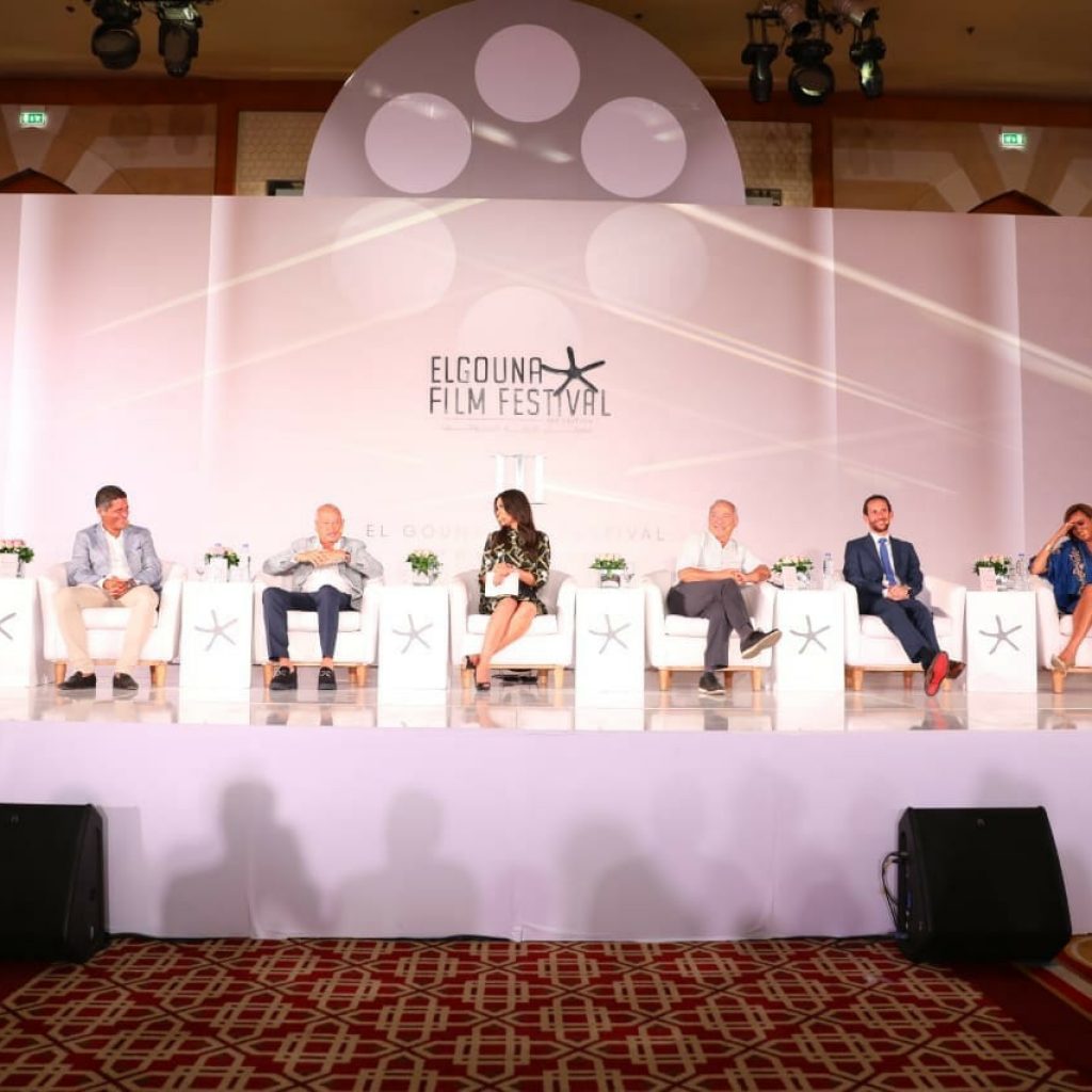 Amr Mansei - Injy El Mokkadem, Samih Sawiris, Nagiub Sawiris, Khaled Bichara and Boushra From El Gouna Film Festival Press Conference #GFF19 